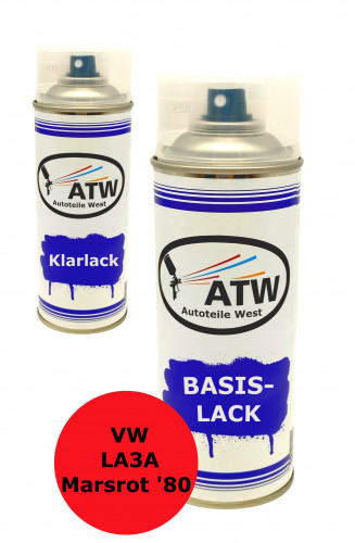 Autolack für VW LA3A Marsrot '80+400ml Klarlack Set